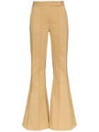 Rosie Assoulin Corduroy Pleated Flare Trousers - Green