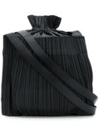 Pleats Please By Issey Miyake Pleated Bucket Shoulder Bag - Black