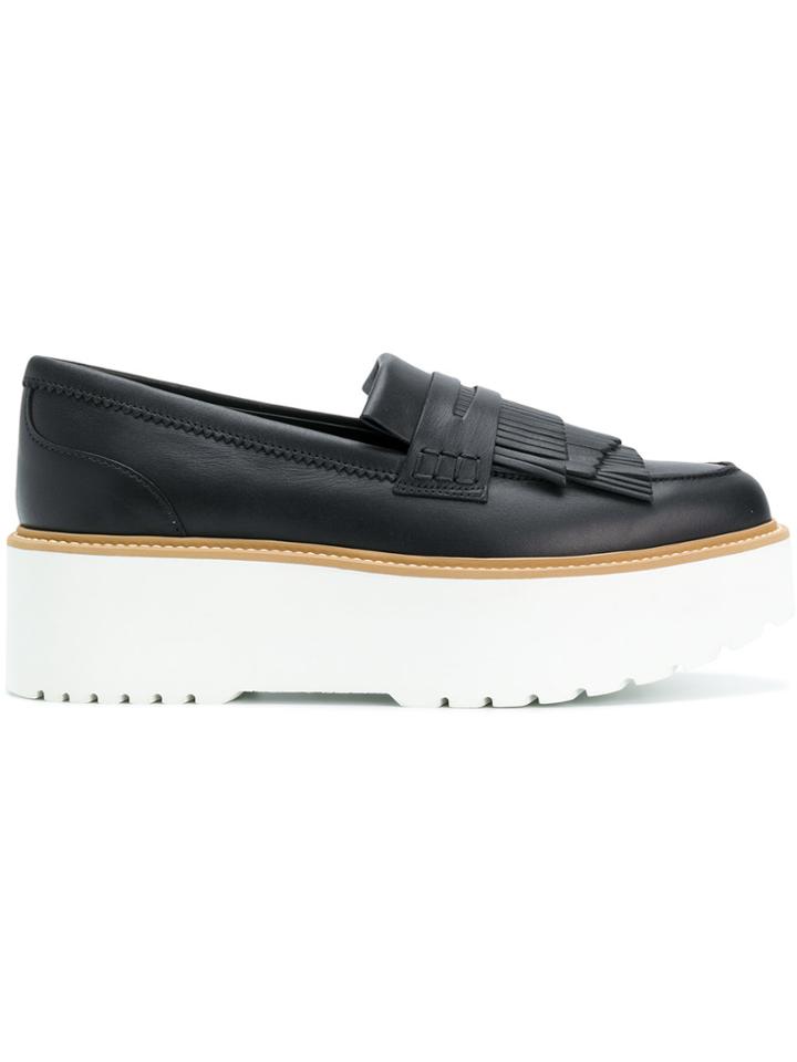 Hogan Platform Fringed Loafers - Black