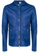 Giorgio Brato Zipped Leather Jacket - Blue
