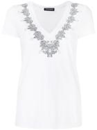 Twin-set Embellished V-neck T-shirt - White