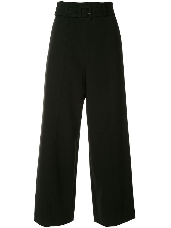 G.v.g.v. Cady Belted Wide Leg Trousers - Black