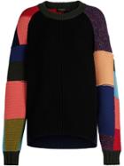 Burberry Patchwork Wool Cashmere Blend Sweater - Black