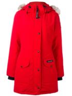 Canada Goose 'trillium' Coat, Women's, Size: Xs, Red, Polyester/cotton/nylon/coyote Fur
