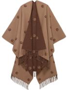 Gucci Reversible Poncho With Double G Pattern - Brown