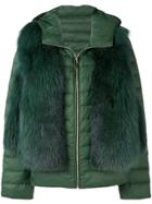 Liska Fox Fur Padded Hooded Jacket - Green