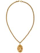 Chanel Vintage Cc Logo Necklace - Metallic