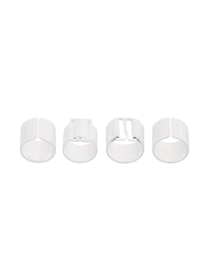 Maison Margiela Set Of Two Adjustable-effect Rings - Metallic