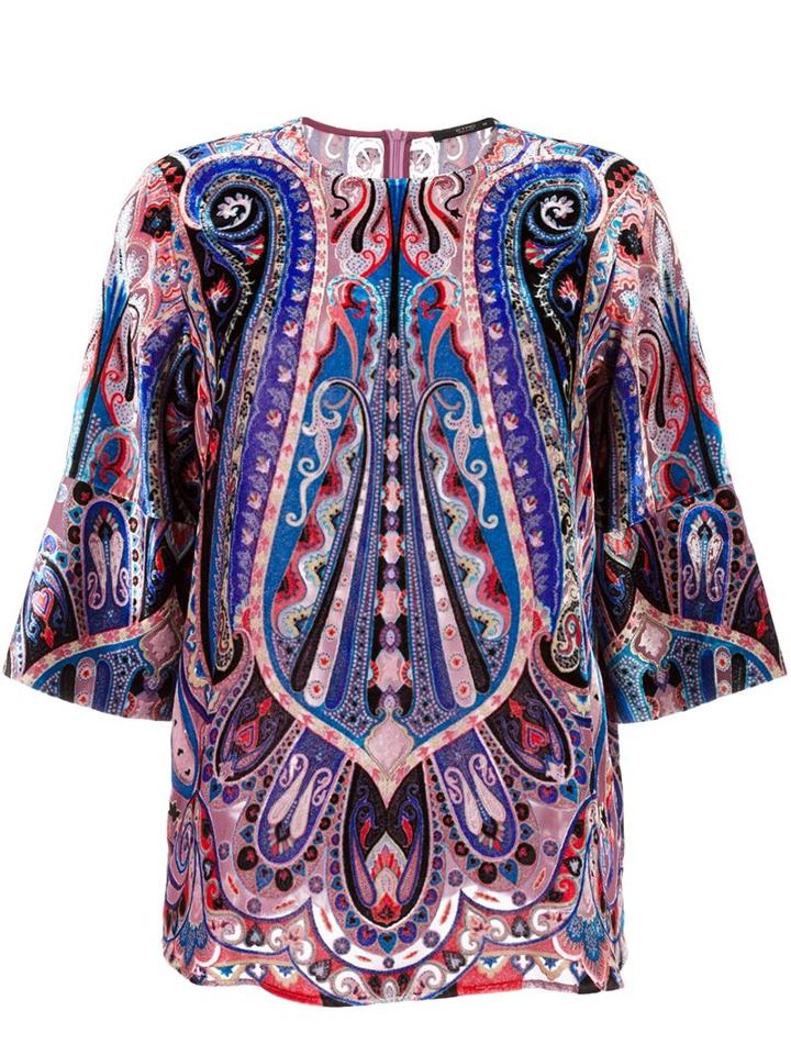 Etro Paisley Print Blouse, Women's, Size: 44, Silk/viscose