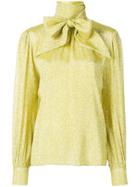 Marc Jacobs Tied Neck Metallic Blouse - Yellow