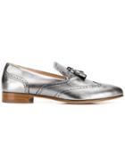 Fabiana Filippi Metallic Tassel Loafers - Silver