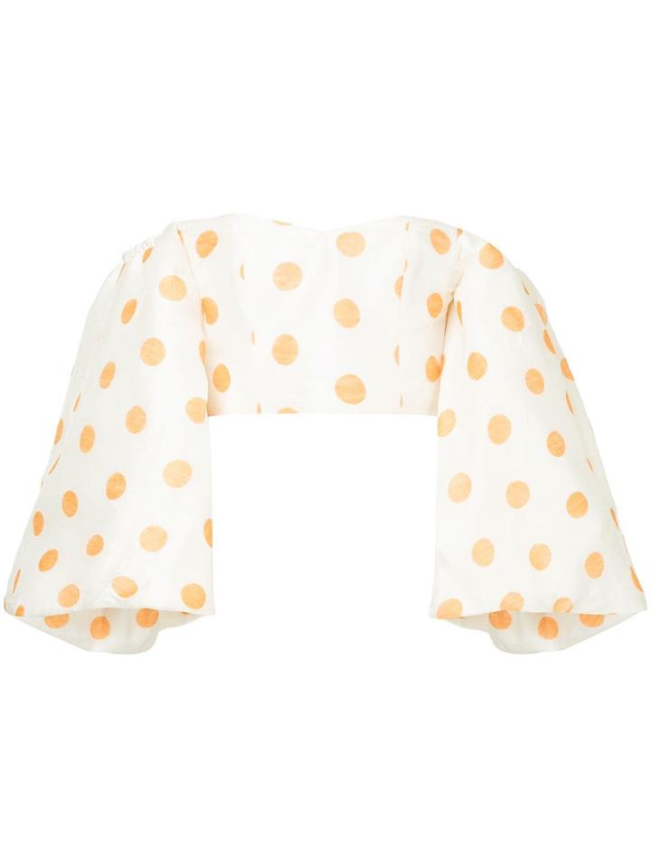 Bambah Globo Polka Dots Blouse - White