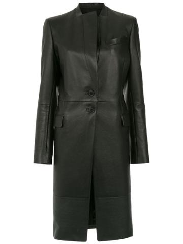 Gloria Coelho Leather Trench Coat - Black