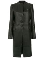 Gloria Coelho Leather Trench Coat - Black