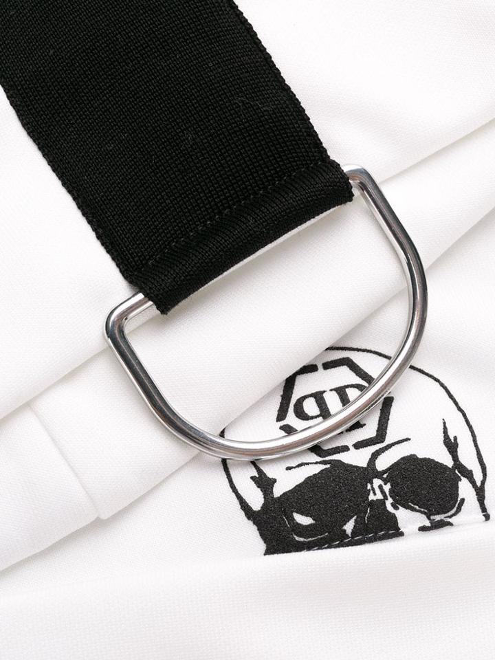 Philipp Plein Skull Logo Print Jogging Shorts - White