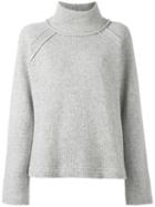Yohji Yamamoto Turtleneck Jumper, Women's, Size: Small, Grey, Cotton/nylon/wool