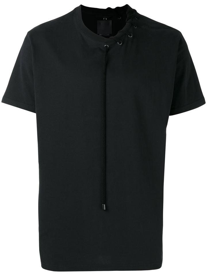 Craig Green Laced Collar T-shirt, Men's, Size: Medium, Black, Cotton