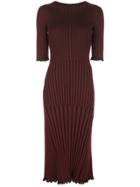 Rosetta Getty Gradiated Ribbed Knit Dress - Red