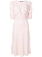 Ermanno Scervino Fitted Ruched Dress - Pink & Purple