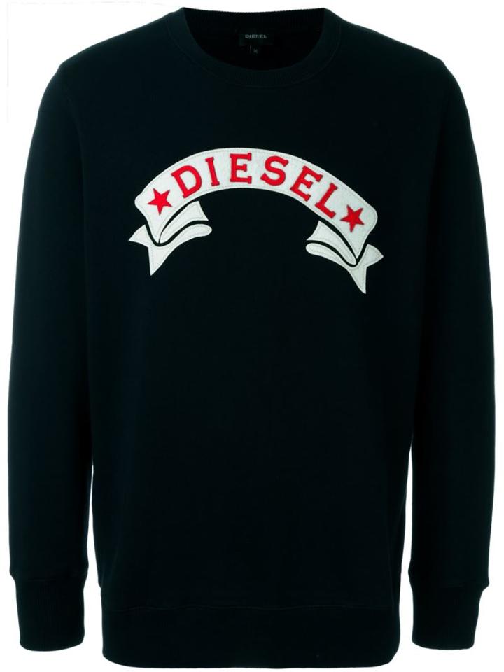 Diesel Logo Scroll Sweatshirt, Men's, Size: Xxl, Blue, Cotton