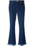 Sonia Rykiel Cropped Flared Jeans, Women's, Size: 36, Blue, Cotton/spandex/elastane