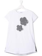 Simonetta Teen Flower Embellished T-shirt - White