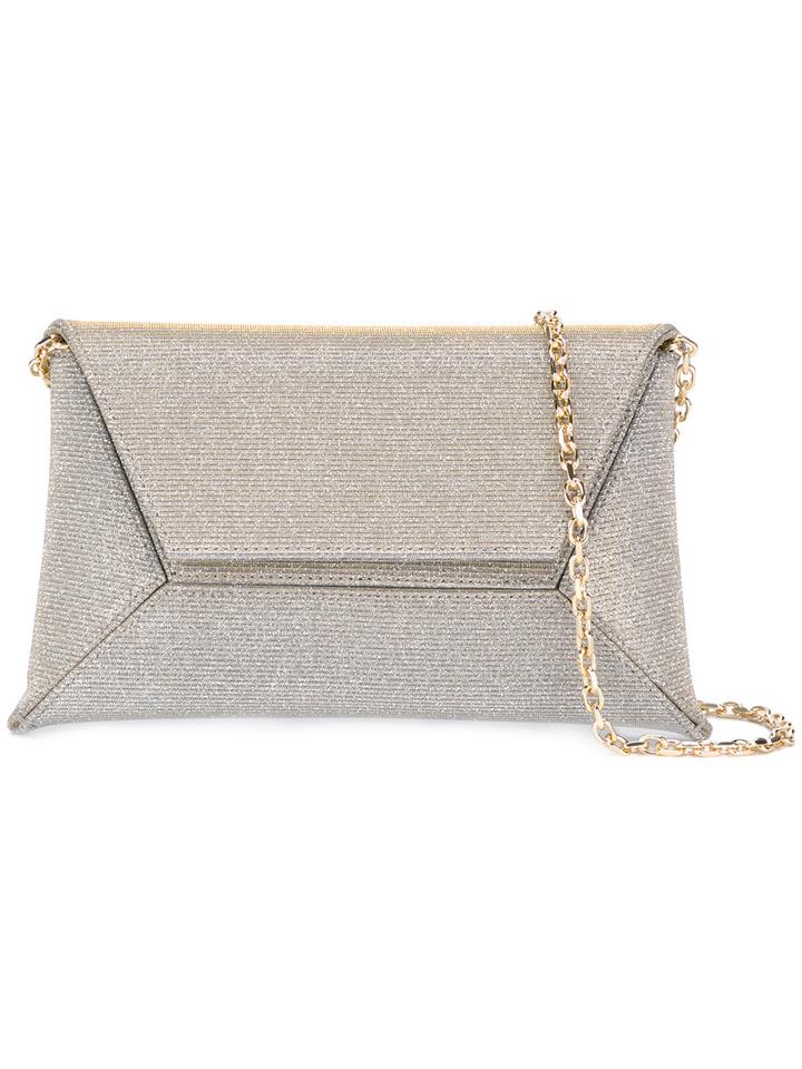 Stuart Weitzman Gold Chain Shoulder Bag, Women's, Grey, Nylon/metal (other)
