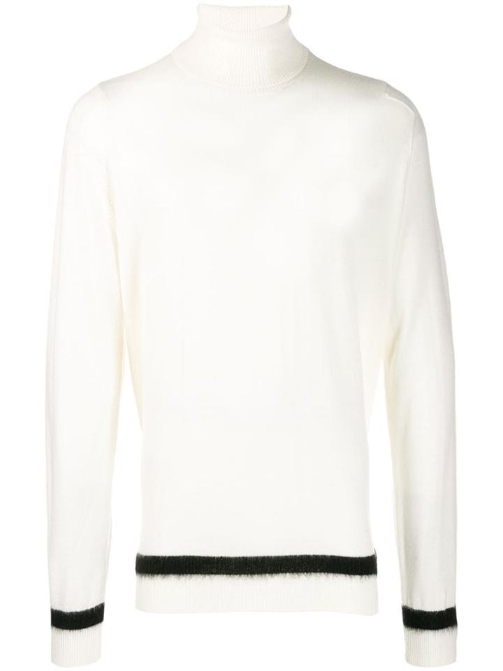 Oamc Monochrome-stripe Turtle-neck Jumper - Neutrals