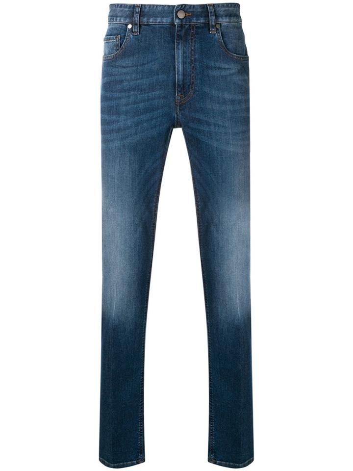 Z Zegna Slim Fit Faded Jeans - Blue
