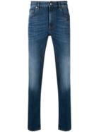 Z Zegna Slim Fit Faded Jeans - Blue