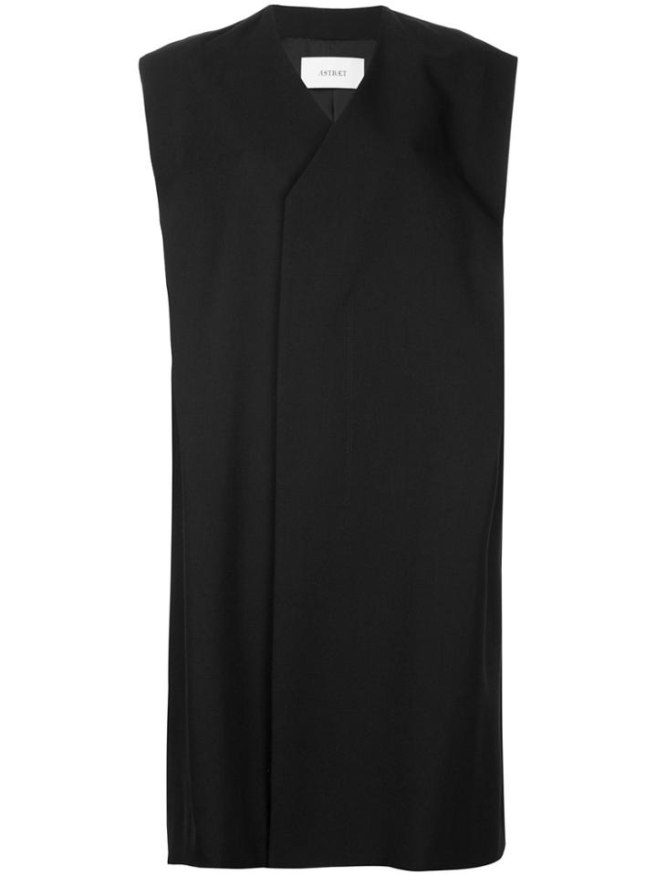 Astraet V-neck Zip Coat - Black