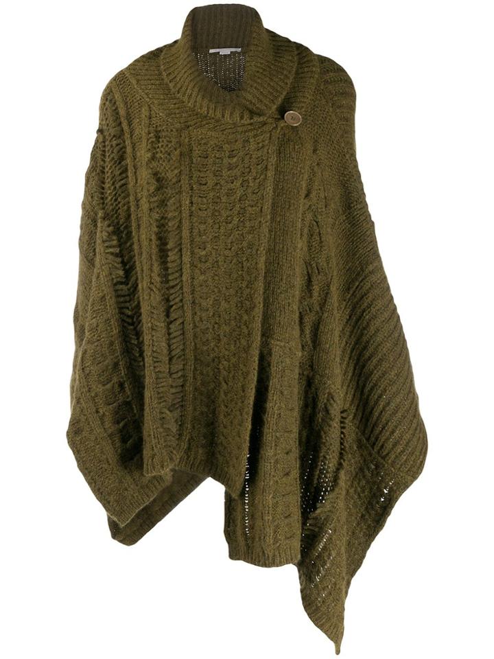 Stella Mccartney Chunky-knit Shawl Cardigan - Green