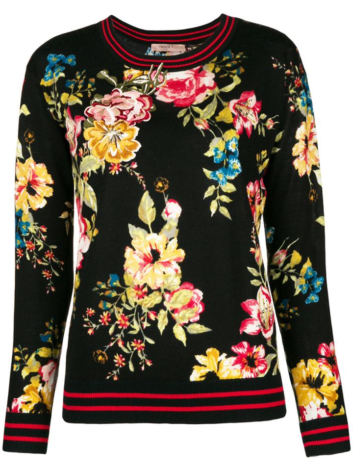Twin-set Floral Sweater - Black