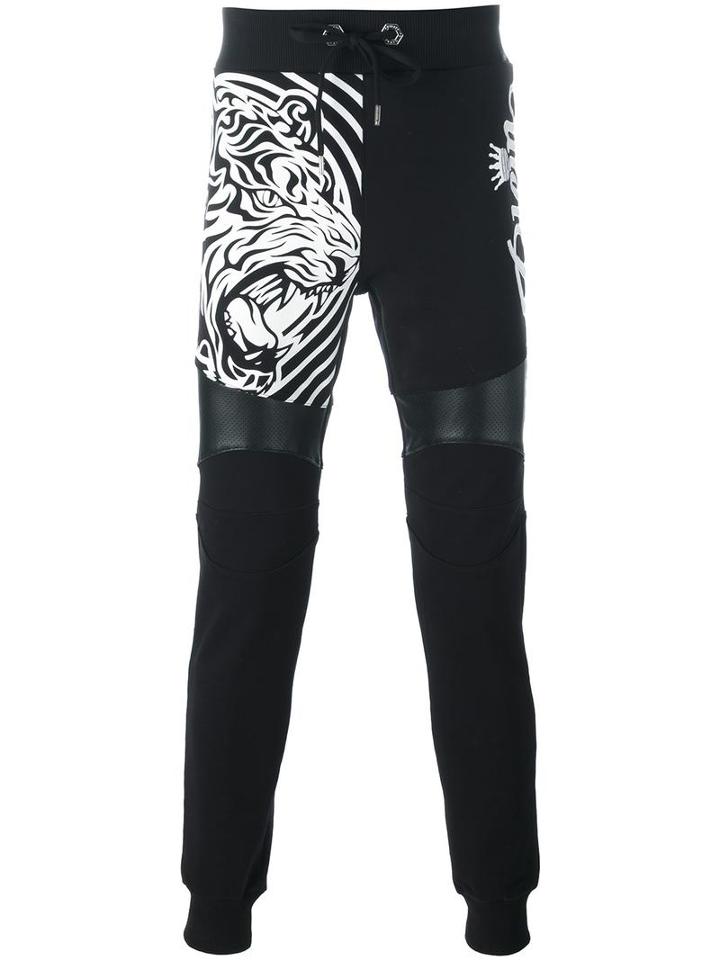 Philipp Plein 'tribal' Track Pants, Men's, Size: Medium, Black, Polyurethane/polyester/cotton