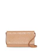 Burberry Monogram Leather Wallet With Detachable Strap - Neutrals