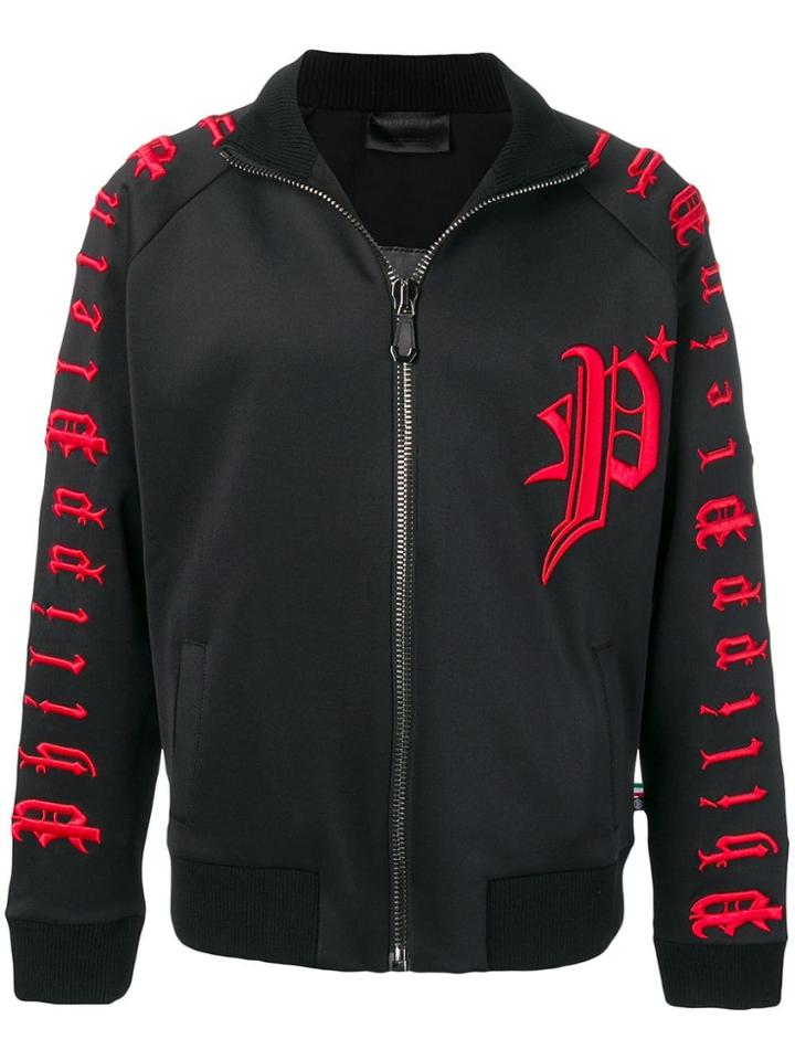 Philipp Plein Embroidered Track Jacket - Black