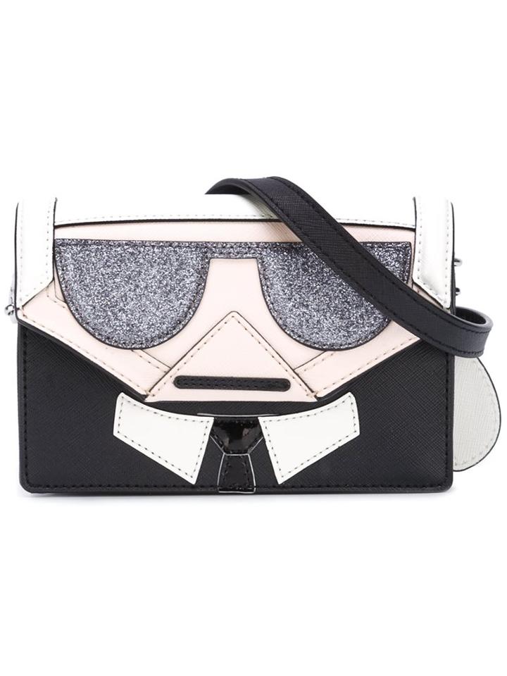 Karl Lagerfeld Cartoon Print Cross Body Bag, Women's, Black