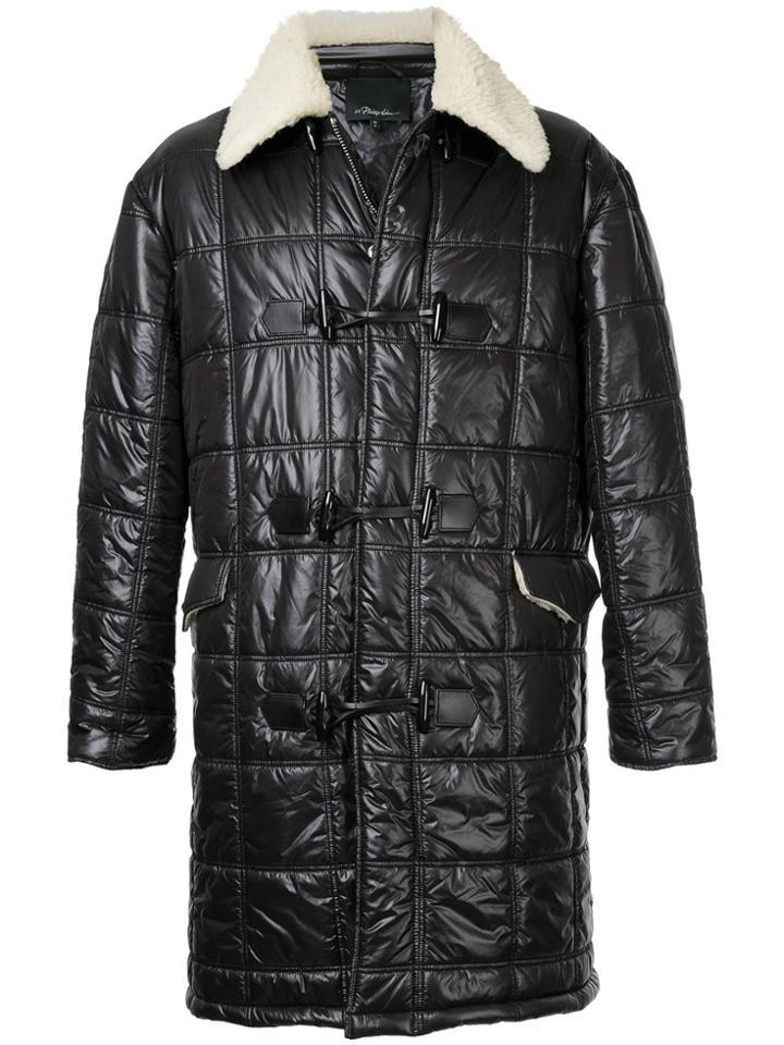 3.1 Phillip Lim Faux Shearling Lined Quilted Coat - Black