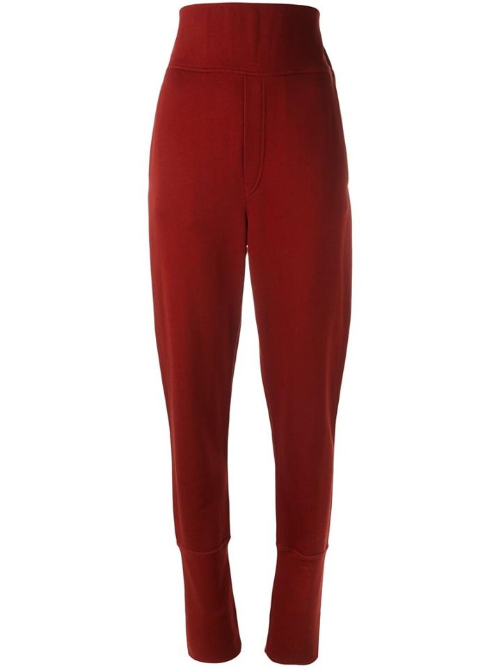 Ann Demeulemeester Tapered Trousers, Women's, Size: 36, Red, Cotton/lyocell