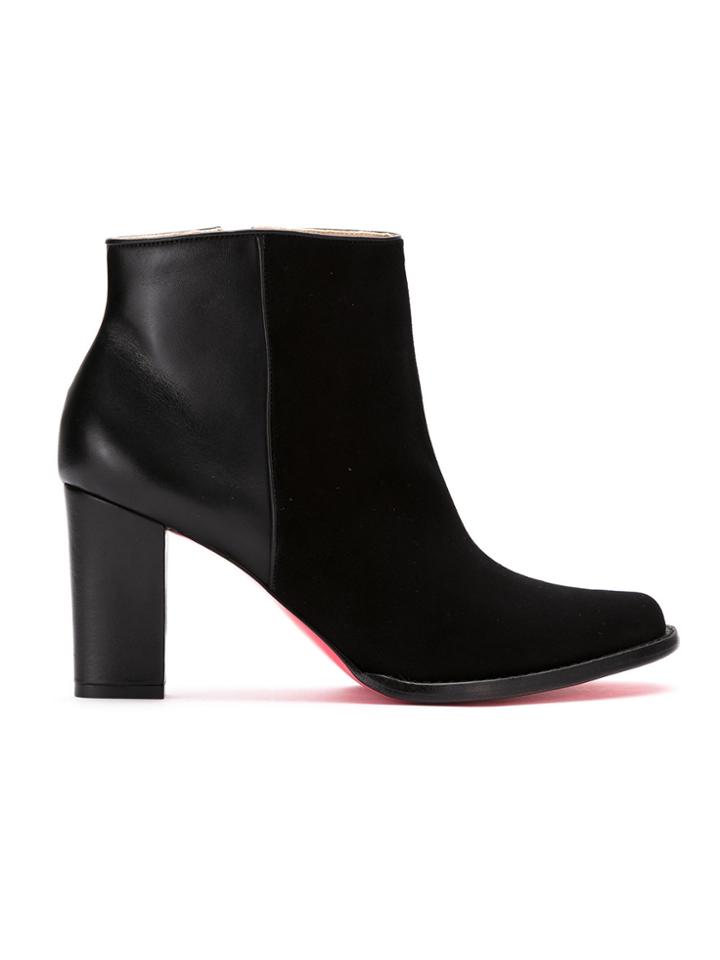 Zeferino Suede And Leather Boots - Black