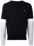 Ami Alexandre Mattiussi - Three Colored Crew Neck Sweatshirt - Men - Cotton - Xl, Black, Cotton