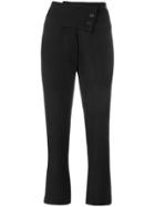 Ann Demeulemeester Double-button Cropped Trousers - Black