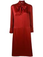 Bellerose Tie Neck Shift Dress - Red