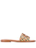 Tory Burch Ines Woven Slides - Brown