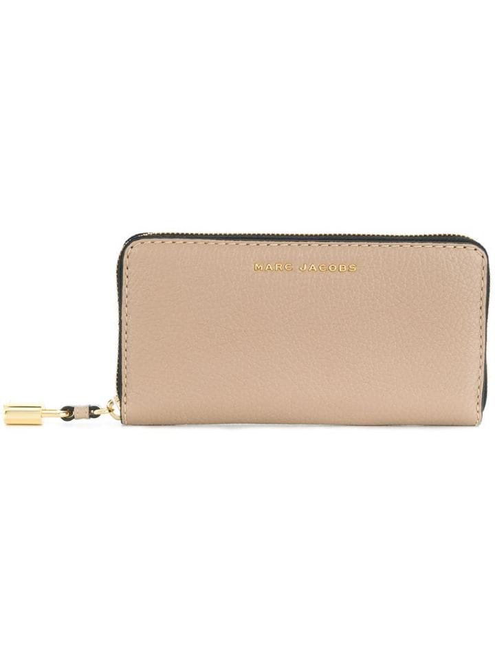 Marc Jacobs Logo Zip Around Continental Wallet - Neutrals