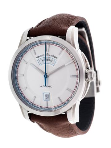 Maurice Lacroix 'pontos Day/date Retro' Analog Watch, Adult Unisex, Grey