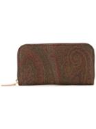 Etro Abstract Print Zipped Wallet - Brown