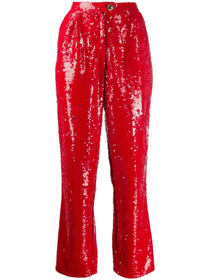 Amen Sequin Trousers - Red