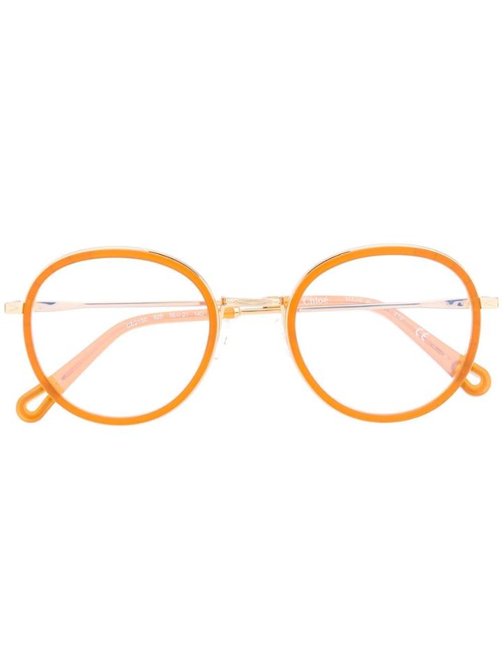 Chloé Eyewear Round Frame Glasses - Orange