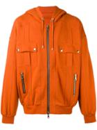 Balmain Zip-up Hoodie, Men's, Size: Small, Yellow/orange, Cotton